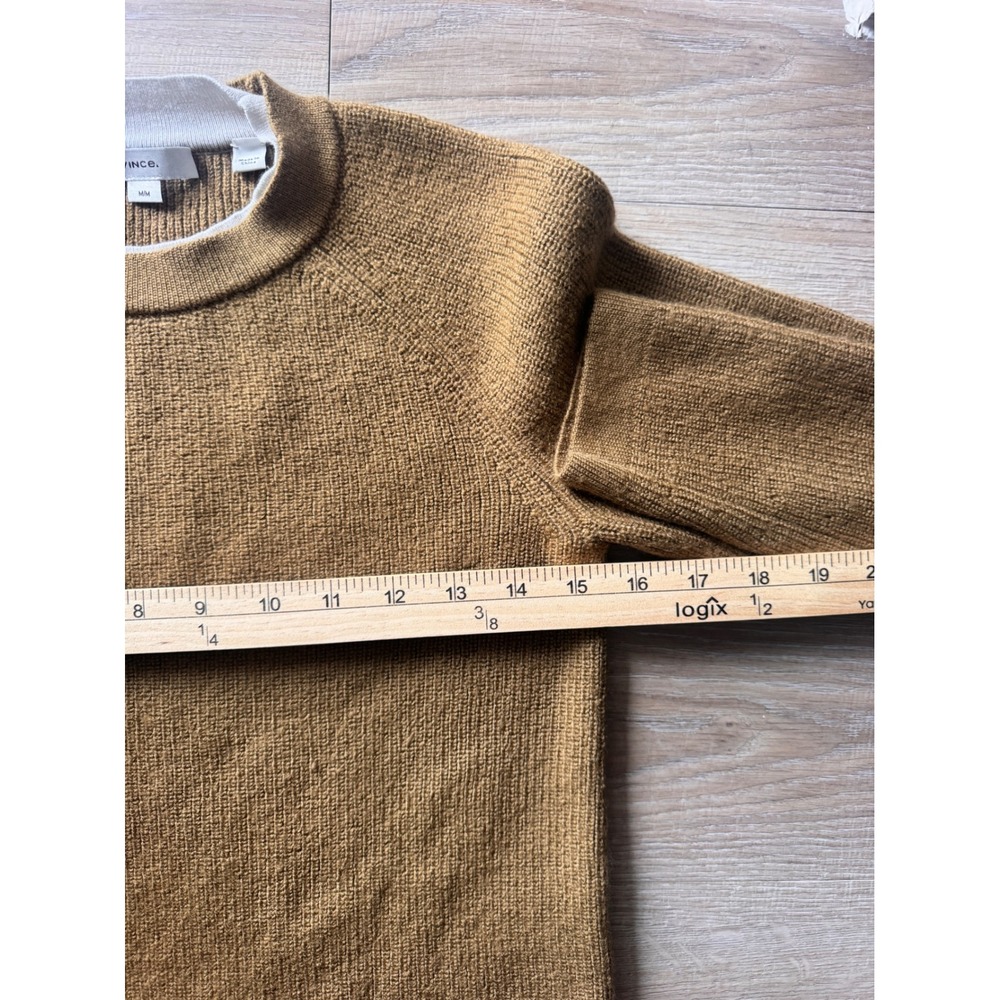 Vince Camel Brown Wool Cashmere Blend Crew Neck Raglan Sweater Womens Medium - Picture 5 of 6